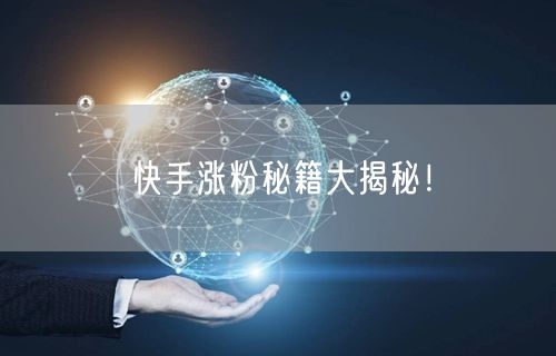 快手涨粉秘籍大揭秘！